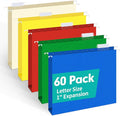 HERKKA Extra Capacity Hanging File Folders, 60 Pack Reinforced Letter Size by HERKKA