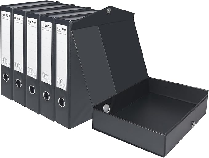 HUA JIE A4 Storage File Boxes Plastic Archives Cases, PVC File Folder Organizer by HUA+JIE