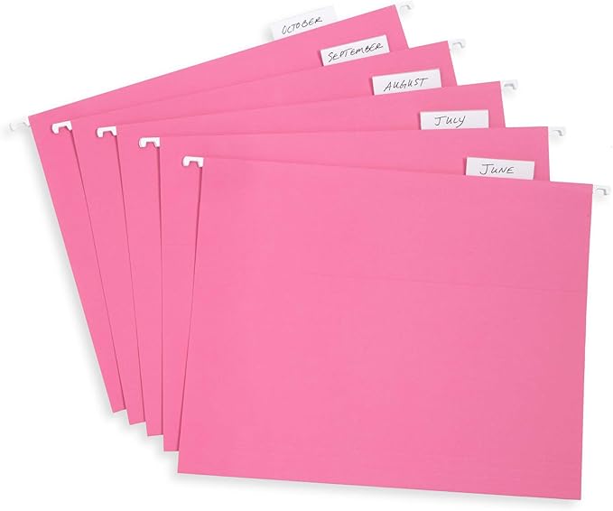 Blue Summit Supplies 25 Pink Hanging File Folders Letter Size, Reinforced - Image 6