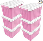 Nazhura Plastic Storage Bin, Stackable and Nestable Storage Boxes by NazhuraGoodCompanionAtHome