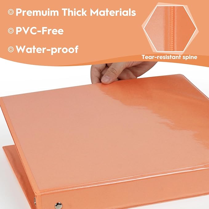 CIXILDTS 6-Pack 1-Inch Round Ring Binder, Standard 3 Ring Binder Fit Letter - Image 3