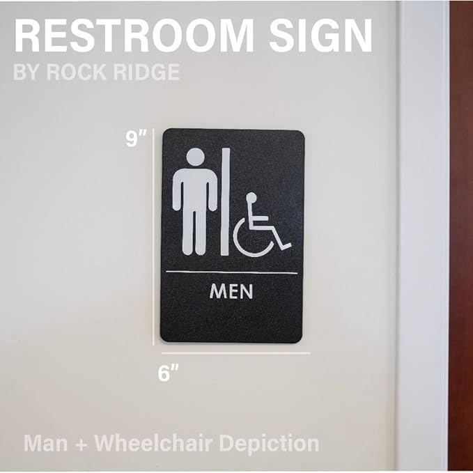 USA Made - Men's and Women's Restroom Signs ADA-Compliant Bathroom Door Signs - Image 5