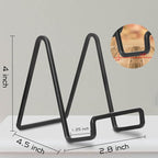 Decolore 4 Pack 4 Inch Black Metal Display Stands Square Plate Holder Display - Image 2