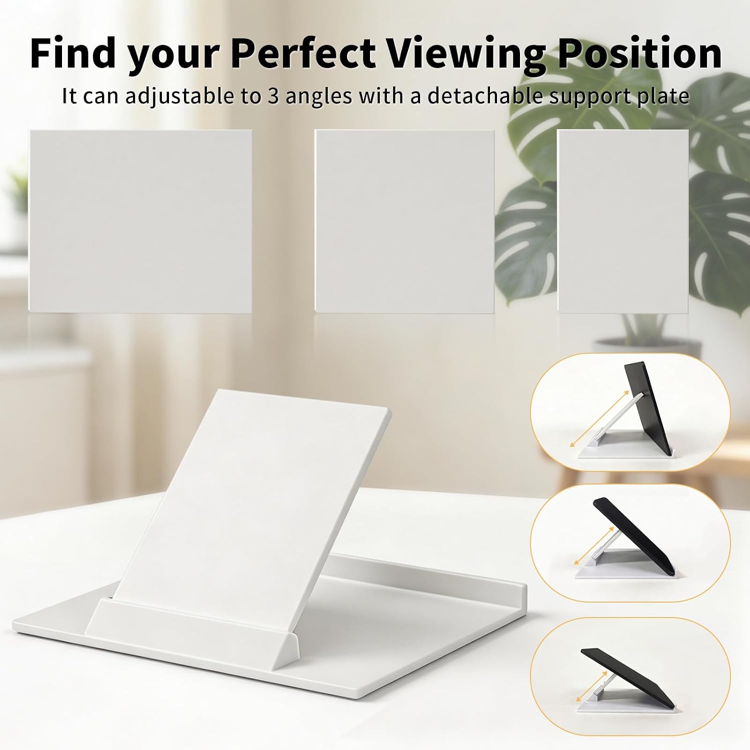 Adjustable Desktop Stand for Skylight Calendar Max 27 inch 15 inch (White) | 15 inch Desk Mount Holder,Detachable Tool-Free, 27 inch Digital Calendar Stand, With Stylus Pen and Pen Holder Mount