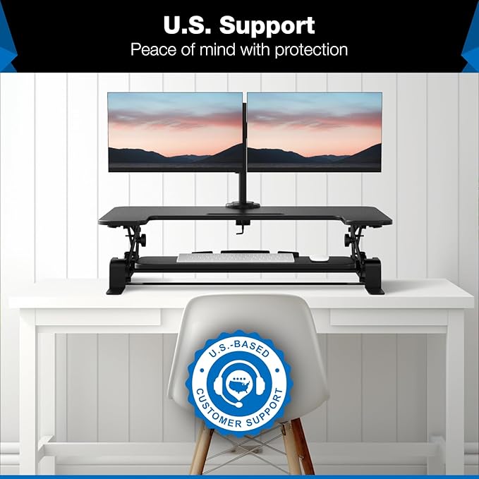 Mount-It! Standing Desk Converter Dual Monitor, 2 Screen Mounts Included - Image 3
