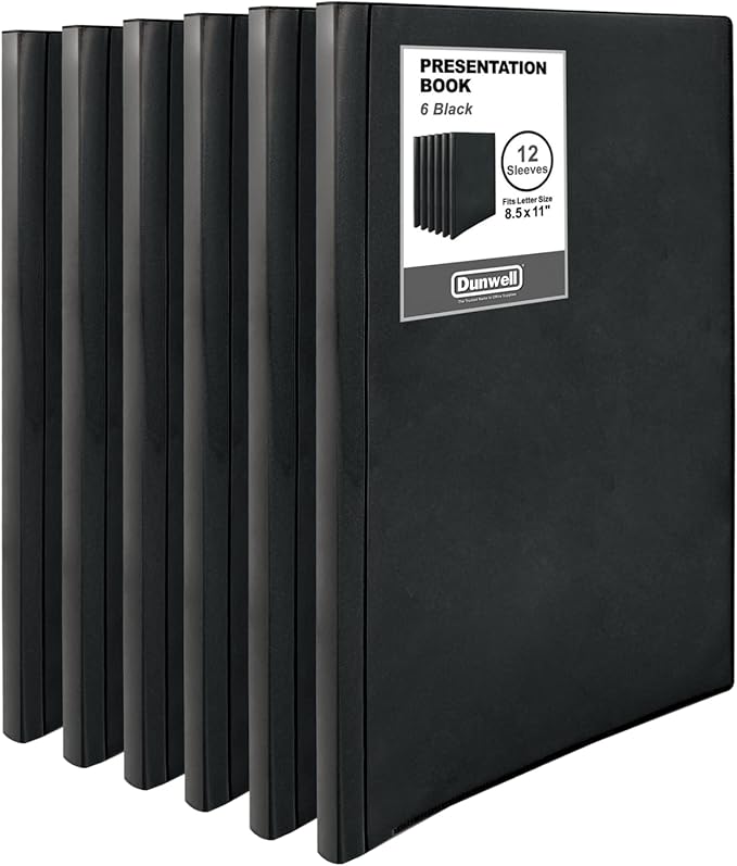 Dunwell Presentation Binder 12-Pocket, Displays 24 Pages, 8.5x11 Portfolio by Dunwell