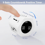 GuDoQi Rotating Pomodoro Timer 1 5 10 30 60 Min Preset, Hexagon ADHD Flip - Image 6
