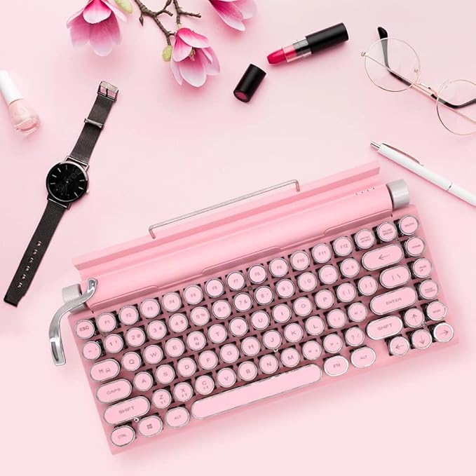 Adventurers Typewriter-Style Retro Mechanical Keyboard LED Backlight 83 Keys - Image 2
