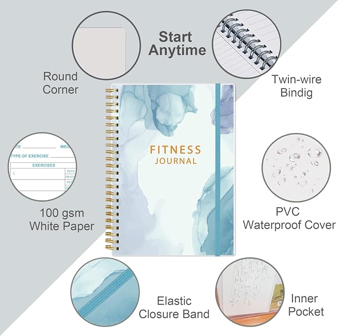 Simplified Fitness Journal for Women & Men, A5 Workout Journal/Planner Daily - Image 2