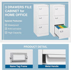 PEUKC 3-Drawer File Cabinet - Image 5