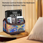 PUSU 360°Rotatable Remote Control Holder, PU Leather TV Remote Holder Caddy - Image 6