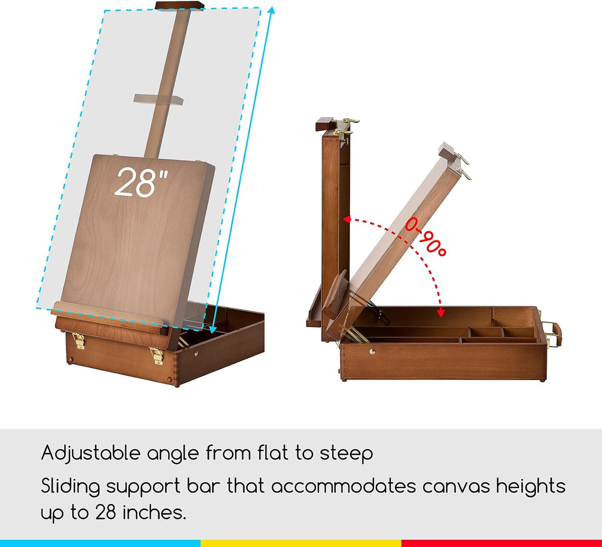 meeden table top easel for painting: portable tabletop, side view