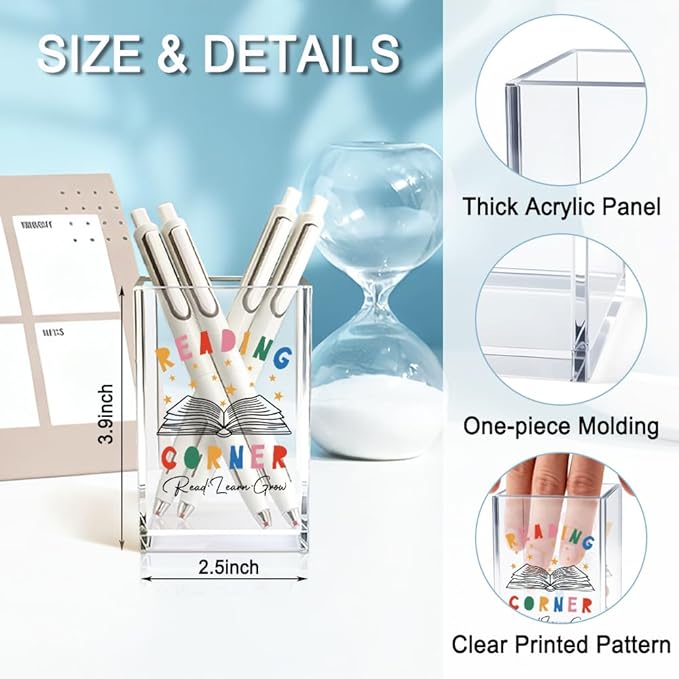 QYUVK Reading Corner Acrylic Cosmetic Holder, Crown Clear Makeup Brush Holder - Image 2