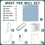 MULSAME Pegboard Combination Kit, 25.2" x 50.4" Wall Mounted Storage Set - Image 4
