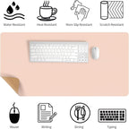 Bloss Pink Desk Mat, Leather Desk Pad, Desk Matt - Image 3