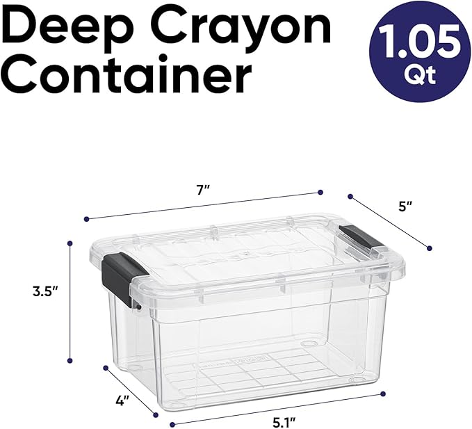 Superio Mini Storage Container Plastic Crayon Box Art Supplies and Sewing Case - Image 2
