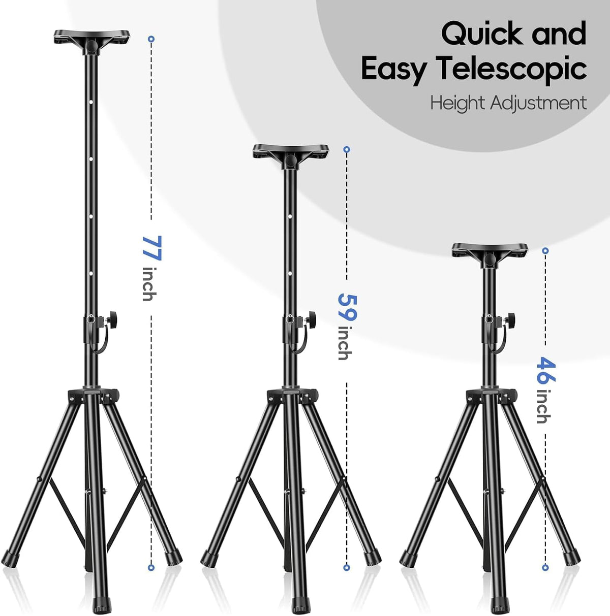 EMART PA Speaker Stands Pair with Carrying Bag, Adjustable Height 39-77in