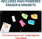 Magnetic Glass Whiteboard, Large White Board Frameless - Image 3