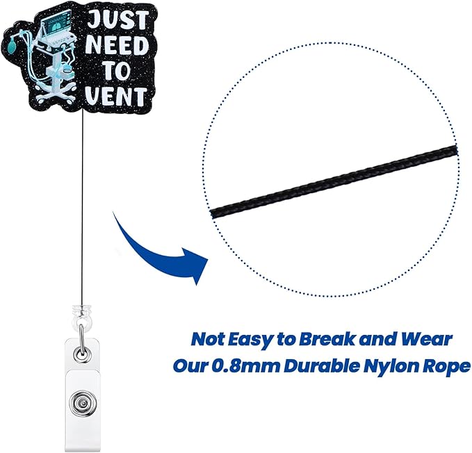 Just Need to Vent Funny Inhaler Badge Reel, Retractable ID Card Badge Holders - Image 5