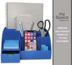 My Space Organizers Blue Desk Organizer, 9 Compartments, Office Supplies and - Image 6
