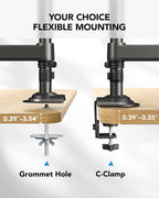 huanuo 17-32 inch dual monitor stand, stacked monitor on a desk or shelf