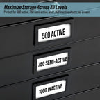AdirOffice Flat File Cabinet - Heavy Duty 5-Drawer Blueprint Sheets Storage, 41" x 53" Great for Documents Sized 36” x 48”, Ideal for Artists, Art Files, Engineers, Architects, Offices - Black