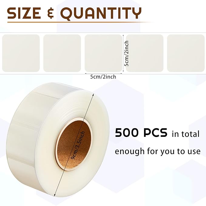 Zonon 500 Pcs Clear Labels Label Protector Clear Stickers Wafer Seals - Image 2