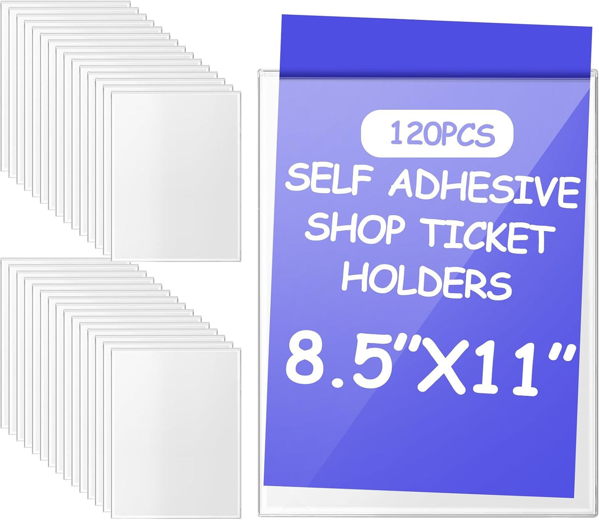 Outus Self Adhesive Shop Ticket Holders Clear Plastic Sleeves Adhesive Pockets