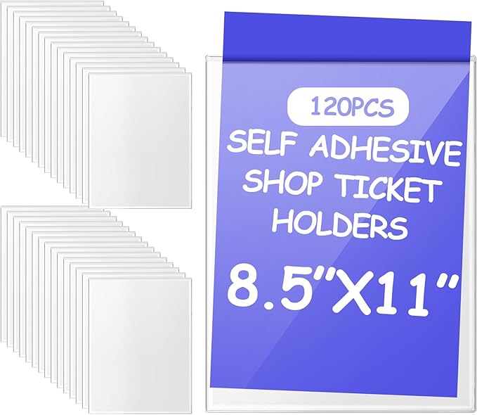 Outus Self Adhesive Shop Ticket Holders Clear Plastic Sleeves Adhesive Pockets by Outus