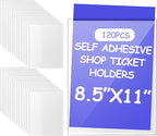 Outus Self Adhesive Shop Ticket Holders Clear Plastic Sleeves Adhesive Pockets by Outus