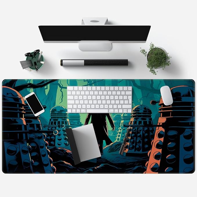 Mechanical Cattle Adventure Anime Desk Pad Mat Game Playmat Black Mousepad - Image 3