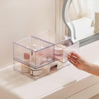 Vorey Clear Stackable Desk Storage Drawers, 3 Pack Acrylic Bathroom Makeup - Image 2