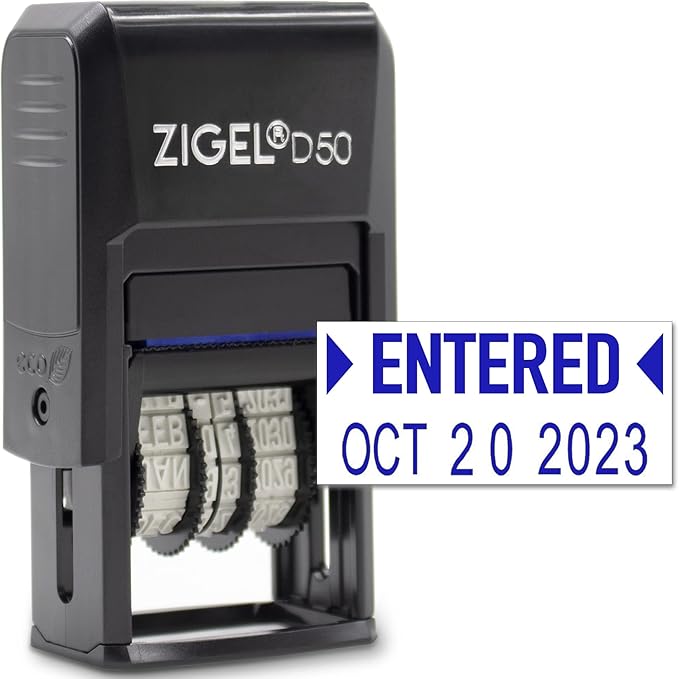 ZIGEL D50 Date Stamp with Entered by ZIGEL