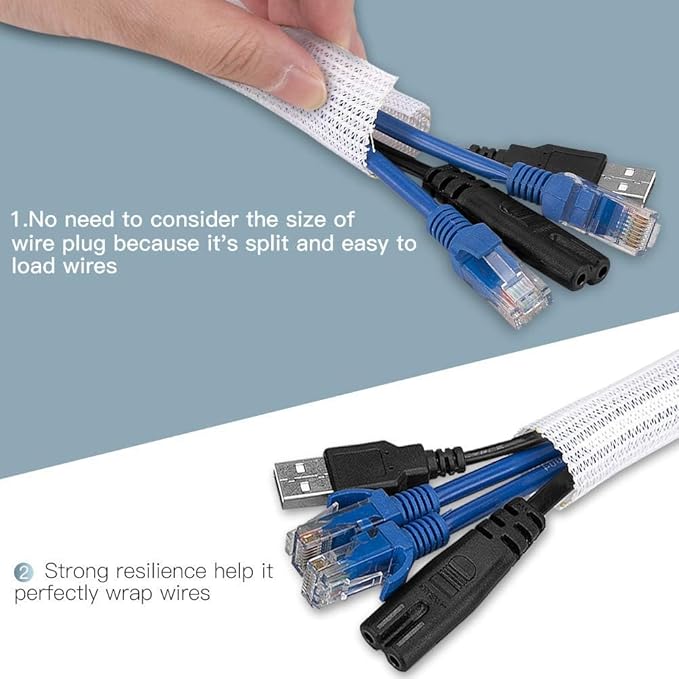 AGPTEK Cable Sleeve Cover, 10ft - Image 3