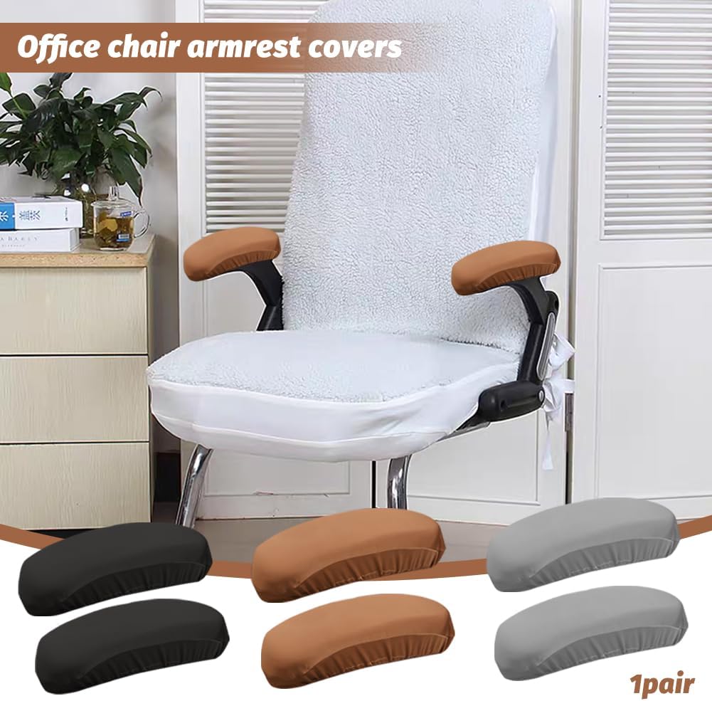 Kakalote Office Chair Armrest Covers, 1pair Stretchable Stretch Computer Chair Slipcover Desk Chairs Arm Cover for Office, Desk, Gaming Chairs (Grey-No Sponge pad)