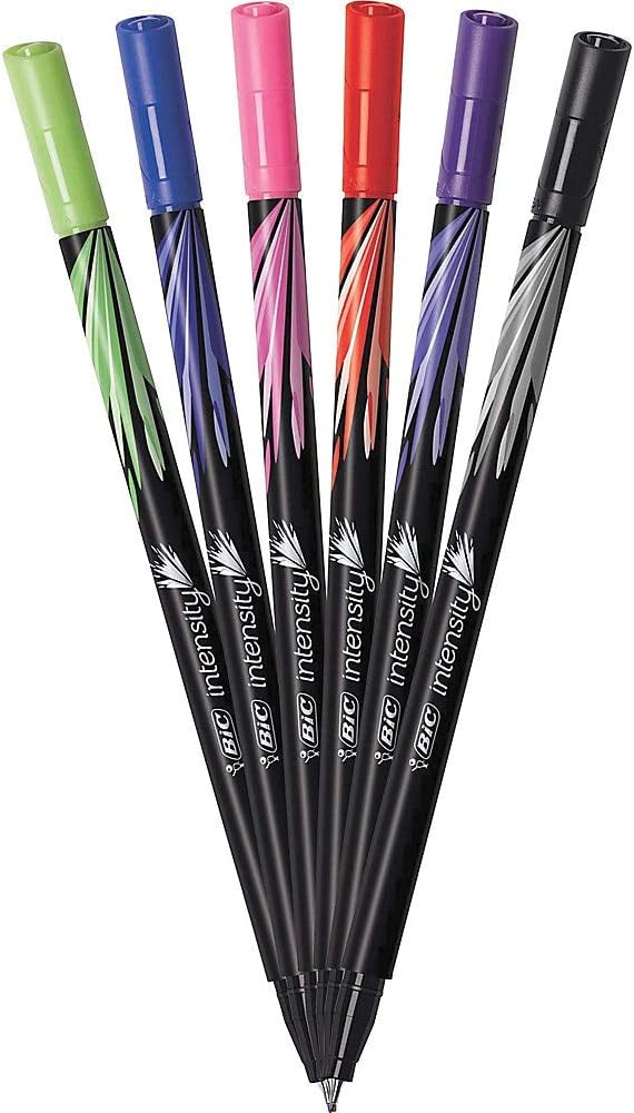 BIC Intensity Fineliner Marker Pen Set, Fine Point Pens, 6-Count Pack, Markers - Image 3