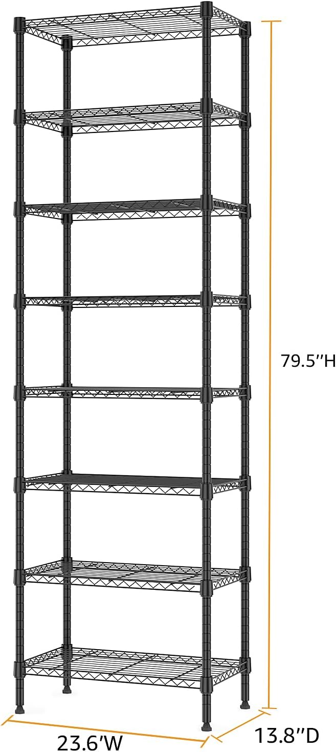 M MZG 8 Tier 2000 lbs Storage Rack Metal Wire Shelving Unit, Storage Standing - Image 3