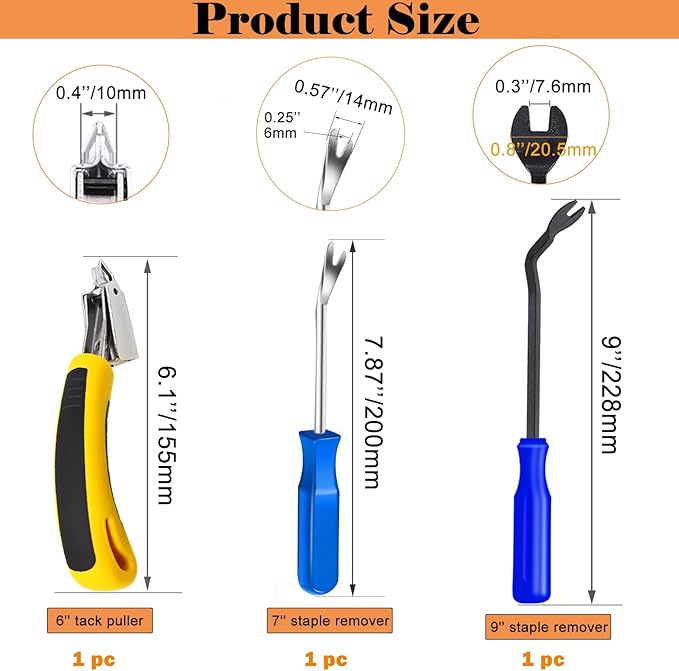 Sunxeke 3Pcs Heavy Duty Upholstery and Construction Staple Remover - Image 2