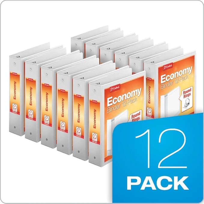 Cardinal Economy 3-Ring Binders, Round Rings, Holds 475 Sheets, Carton of 12 - Image 6