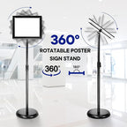 SENZHIYI Adjustable Poster Sign Stand Holder Heavy Duty Snap Open Aluminum - Image 2