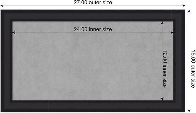 Amanti Art Black Framed Magnetic Board 15x27 Small Vision Board - Image 2