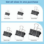 208 PCS Binder Clips Paper Clamps Assorted Sizes, Metal Paper Binder Clip - Image 7