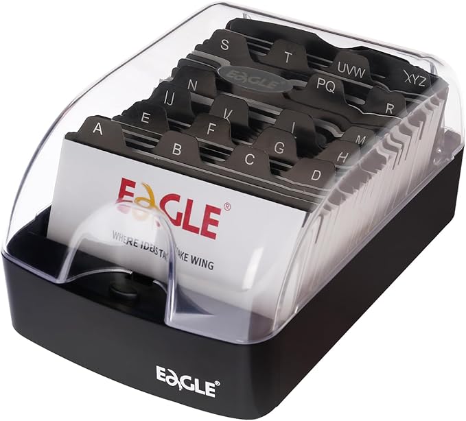 Eagle Business Card Box, Push-Button, Storage up to 350 Cards by Eagle