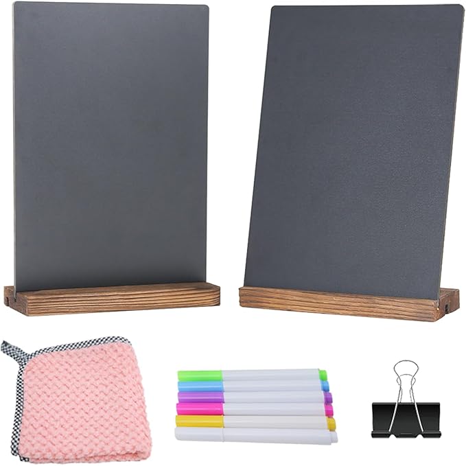 NEWNEWSHOW 8.7x12 Inch Double Sided Chalkboard Signs, Erasable Message by NEWNEWSHOW