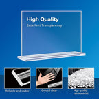 Acrylic Sign Holder 7x5, 6 Pack Clear Double Sided Table Sign Holder Horizontal - Image 4