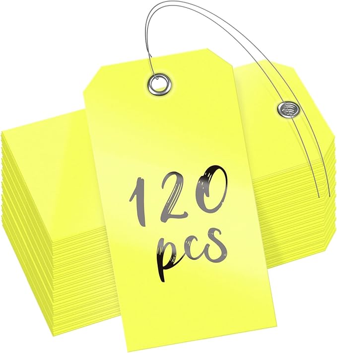 Uniclife 120 Pcs Yellow Plastic Tags by UnicLife