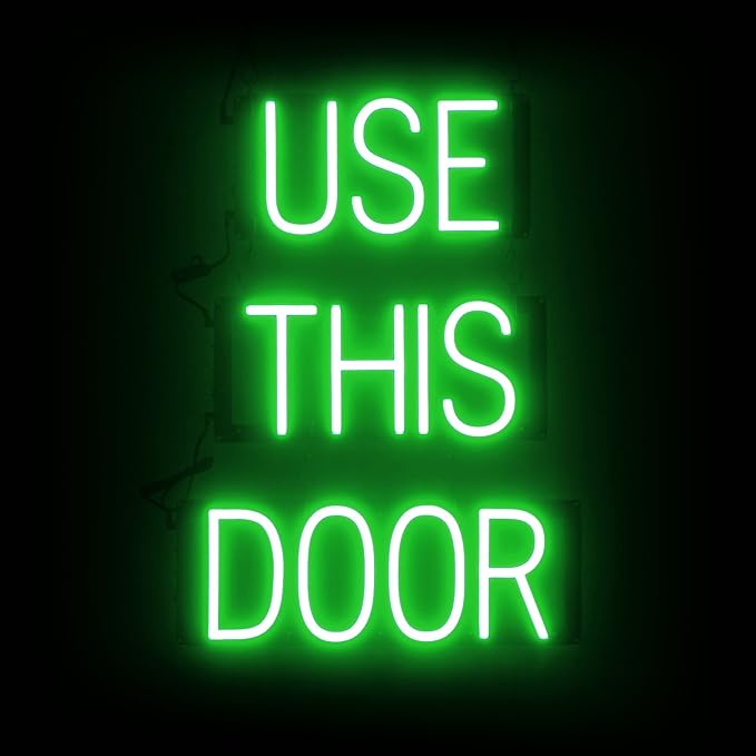 SpellBrite USE THIS DOOR Sign | Directional Sign by SpellBrite