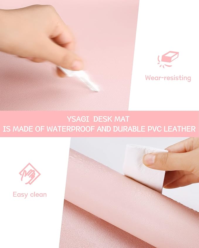 YSAGi Non-Slip Leather Desk Pad XL Size, Waterproof Laptop Computer Desk - Image 5