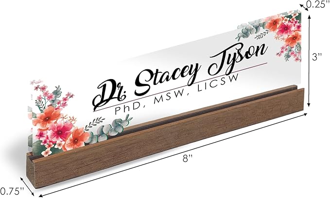 Artblox Personalized Office Desk Name Plate and Business Card Holder | Clear - Image 3