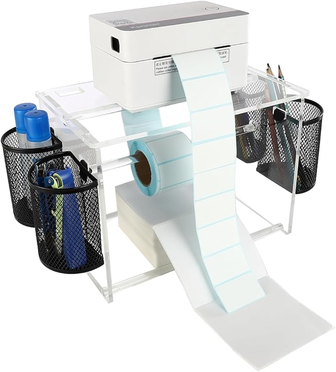 Label Roll Holder for Rolls and Fanfold Labels, Acrylic Label Holder for by nine-tailed+fox